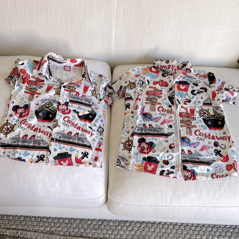 Disney cruise Hawaiian shirts- matching set of 2 for brothers